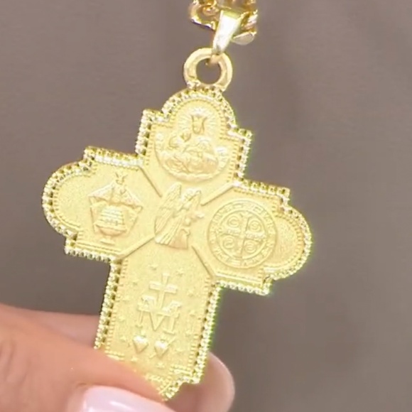 Bellezza Bronze Double-sided Diamond-cut Cross--NIB - Picture 8 of 15